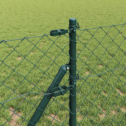 vidaXL Chainlink Fence Ground Fix 10 x 0.6 m PVC-Coated Steel Green 4