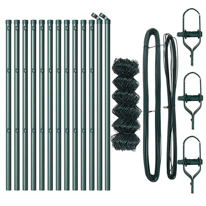 vidaXL Chainlink Fence Ground Fix 25 x 0.4 m PVC-Coated Steel Green 5
