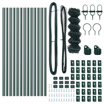 vidaXL Chainlink Fence Ground Fix 25 x 0.4 m PVC-Coated Steel Green 6
