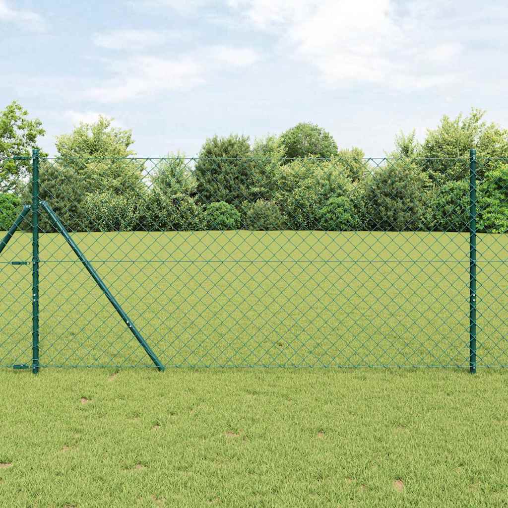 vidaXL Chainlink Fence 25 x 0.4 m PVC-Coated Steel mesh Size 60 x 60 mm mesh Ground Fix