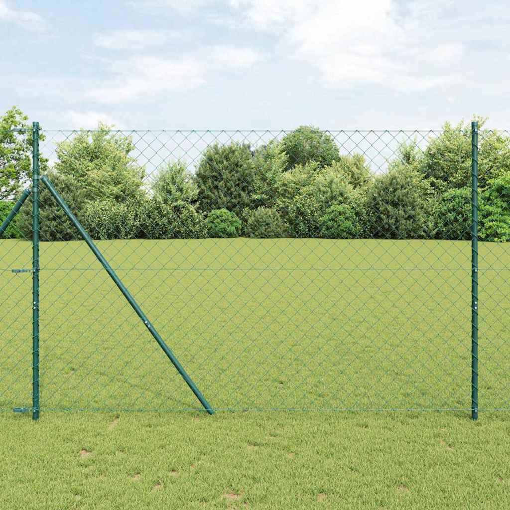 vidaXL Chainlink Fence 25 x 0.4 m PVC-Coated Steel mesh Size 60 x 60 mm mesh Ground Fix