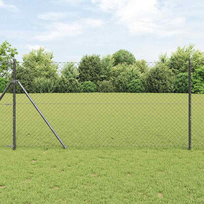 vidaXL Chainlink Fence Ground Fix 10 x 1 m PVC-Coated Steel Grey Mesh 1