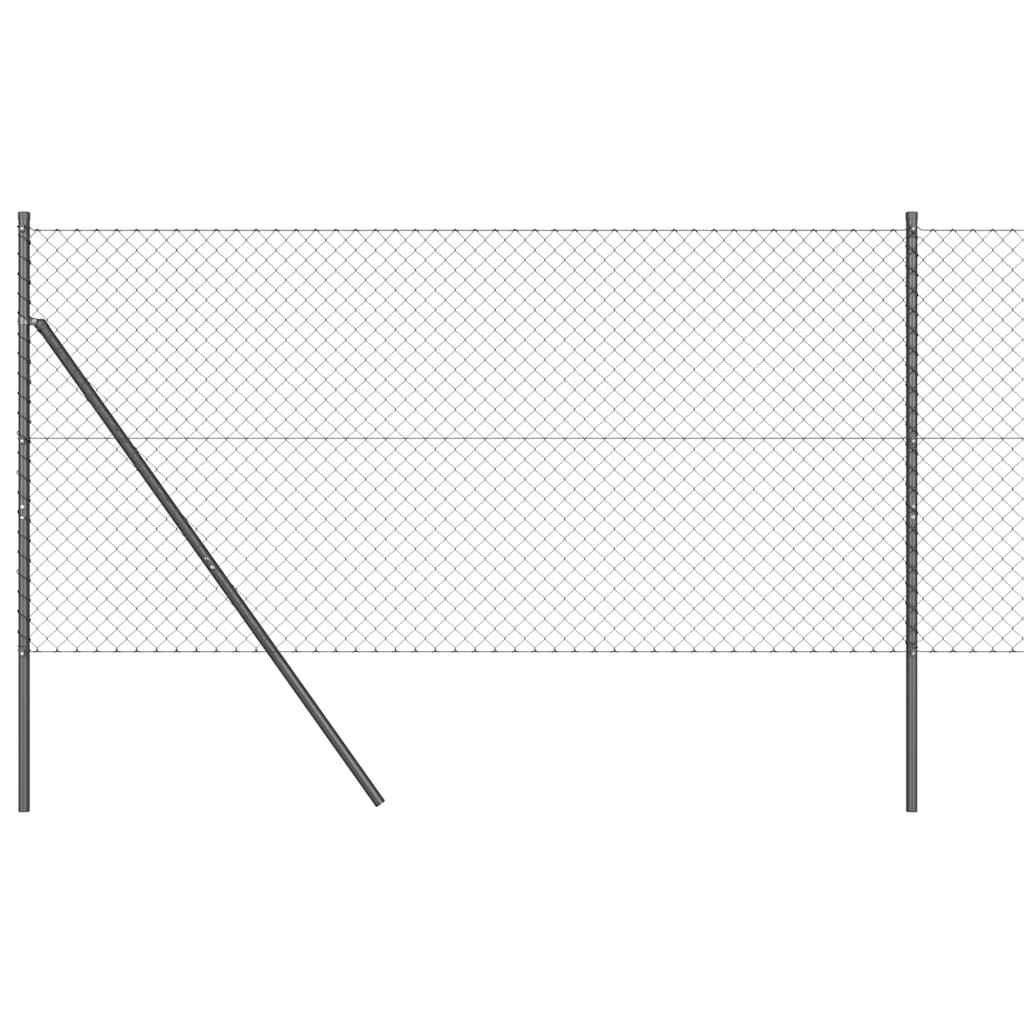 vidaXL Chainlink Fence Ground Fix 10 x 1 m PVC-Coated Steel Grey Mesh 2