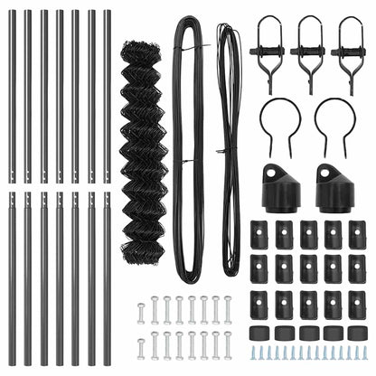 vidaXL Chainlink Fence Ground Fix 10 x 1 m PVC-Coated Steel Grey Mesh 6