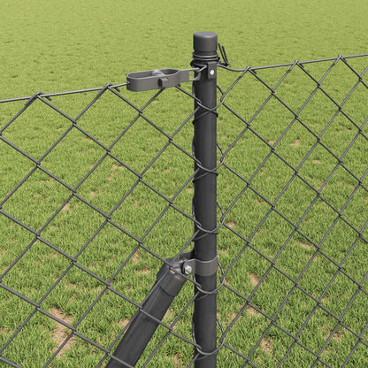 vidaXL Chainlink Fence Ground Fix 10 x 1 m PVC-Coated Steel Grey Mesh 4