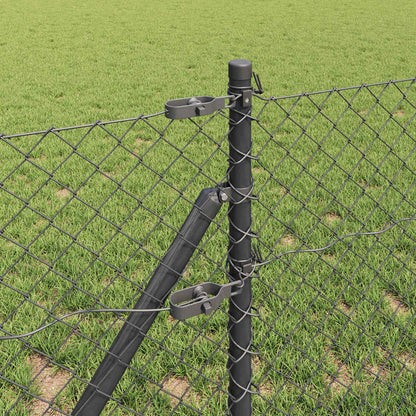 vidaXL Chainlink Fence Ground Fix 25 x 0.4 m PVC-Coated Steel Grey 4
