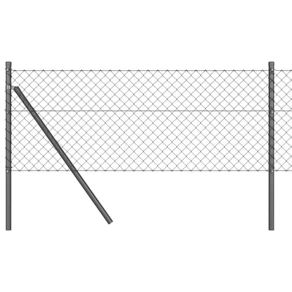vidaXL Chainlink Fence Ground Fix 25 x 0.4 m PVC-Coated Steel Grey 2