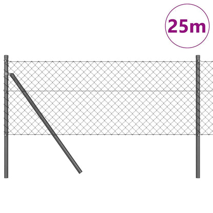 vidaXL Chainlink Fence Ground Fix 25 x 0.4 m PVC-Coated Steel Grey 3