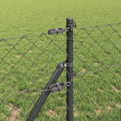 vidaXL Chainlink Fence Ground Fix 25 x 0.4 m PVC-Coated Steel Grey 4