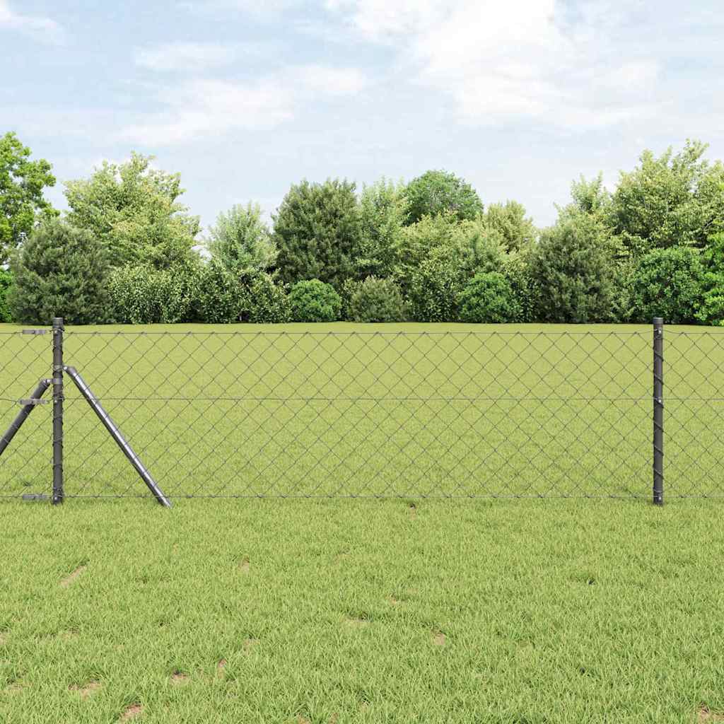 vidaXL Chainlink Fence 25 x 0.4 m PVC-Coated Steel mesh Size 60 x 60 mm mesh Ground Fix