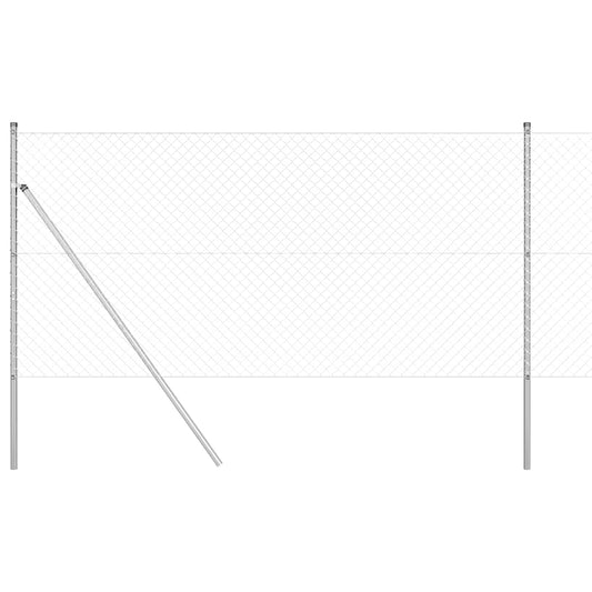 Chainlink Fence 10 x 1 m Silver Mesh size 40 x 40 mm mesh Ground fix Galvanised steel 10 m 1 m