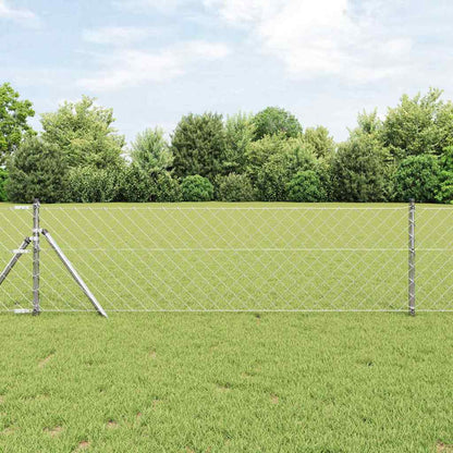 vidaXL Chainlink Fence Ground Fix 10 x 0.8 m Galvanised Steel Silver 1