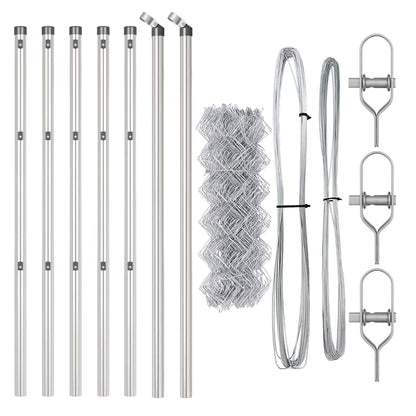 vidaXL Chainlink Fence Ground Fix 10 x 0.8 m Galvanised Steel Silver 5