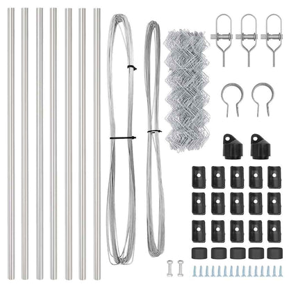vidaXL Chainlink Fence Ground Fix 10 x 0.8 m Galvanised Steel Silver 6