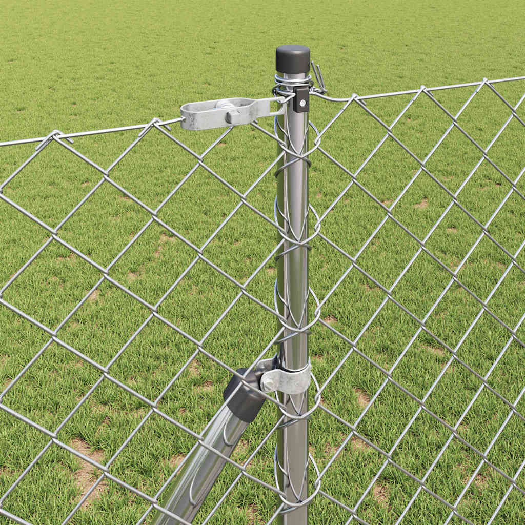 vidaXL Chainlink Fence Ground Fix 10 x 1 m Galvanised Steel Silver 4