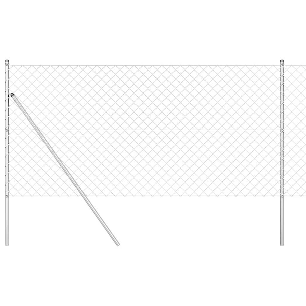 vidaXL Chainlink Fence Ground Fix 10 x 1 m Galvanised Steel Silver 2
