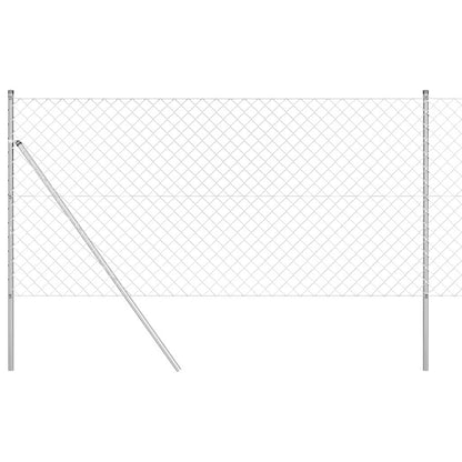 vidaXL Chainlink Fence Ground Fix 10 x 1 m Galvanised Steel Silver 2