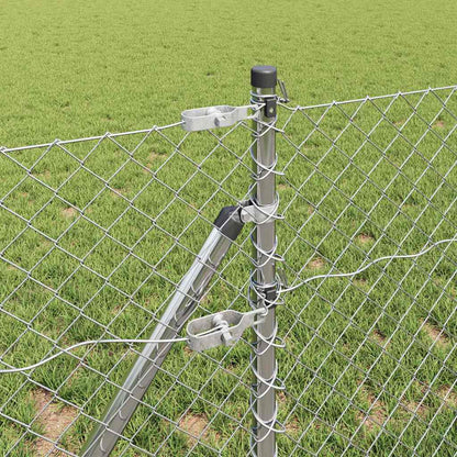 vidaXL Chainlink Fence Ground Fix 25 x 0.4 m Galvanised Steel Silver 4