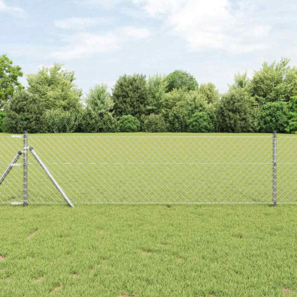vidaXL Chainlink Fence Ground Fix 25 x 0.4 m Galvanised Steel Silver 1