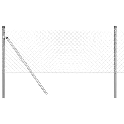 vidaXL Chainlink Fence Ground Fix 25 x 0.4 m Galvanised Steel Silver 2