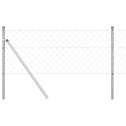 vidaXL Chainlink Fence Ground Fix 25 x 0.4 m Galvanised Steel Silver 2