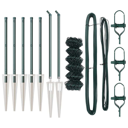vidaXL Chainlink Fence with Spikes 10 x 0.4 m PVC-Coated Steel Green 5