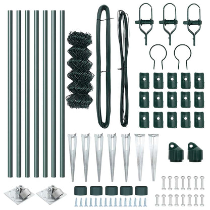 vidaXL Chainlink Fence with Spikes 10 x 0.4 m PVC-Coated Steel Green 6