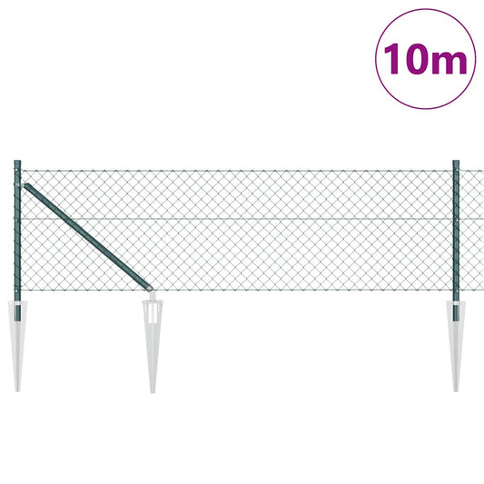 Chainlink Fence Spikes PVC-Coated Steel Mesh size Spike anchor fix Green