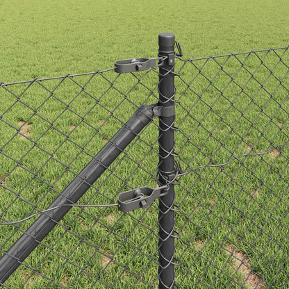 vidaXL Chainlink Fence with Spikes 10 x 0.4 m PVC-Coated Steel Grey 4