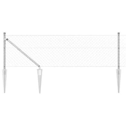 vidaXL Chainlink Fence with Spikes 10 x 0.6 m Galvanised Steel Silver 1
