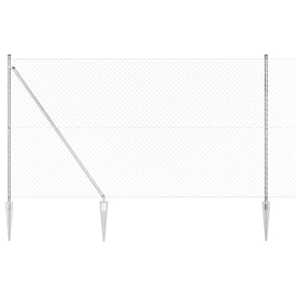 vidaXL Chainlink Fence with Spikes 10 x 1 m Silver mesh Size 40 x 40 mm mesh Spike Anchor Fix Galvanised Steel