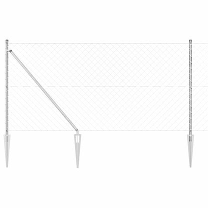 Chainlink Fence with Spikes 25 x 0.4 m PVC-Coated Steel mesh Size 60 x 60 mm mesh Spike Anchor Fix Galvanised steel 1.2 m