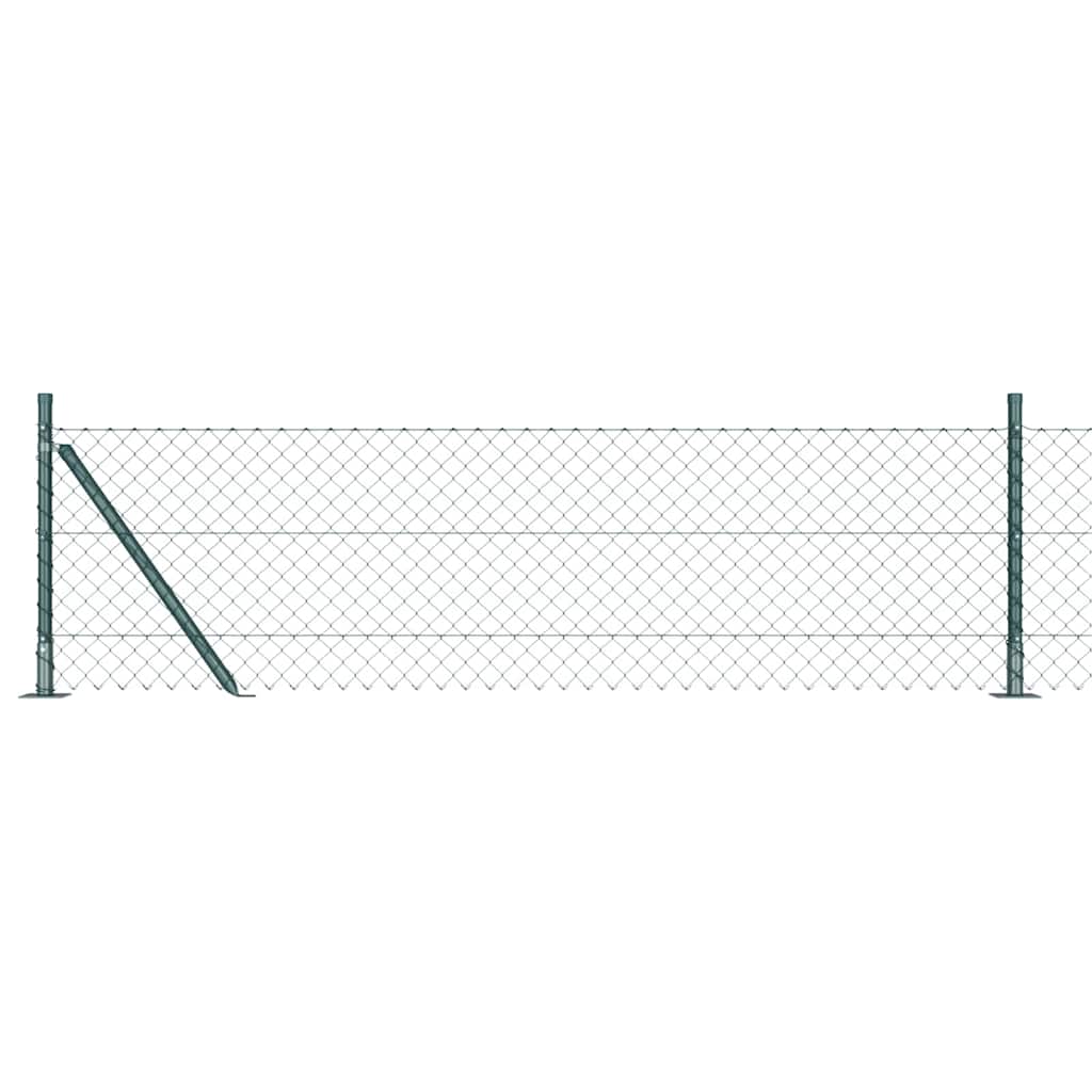 vidaXL Chainlink Fence with Concrete Base 10 x 0.6 m PVC-Coated Steel 1