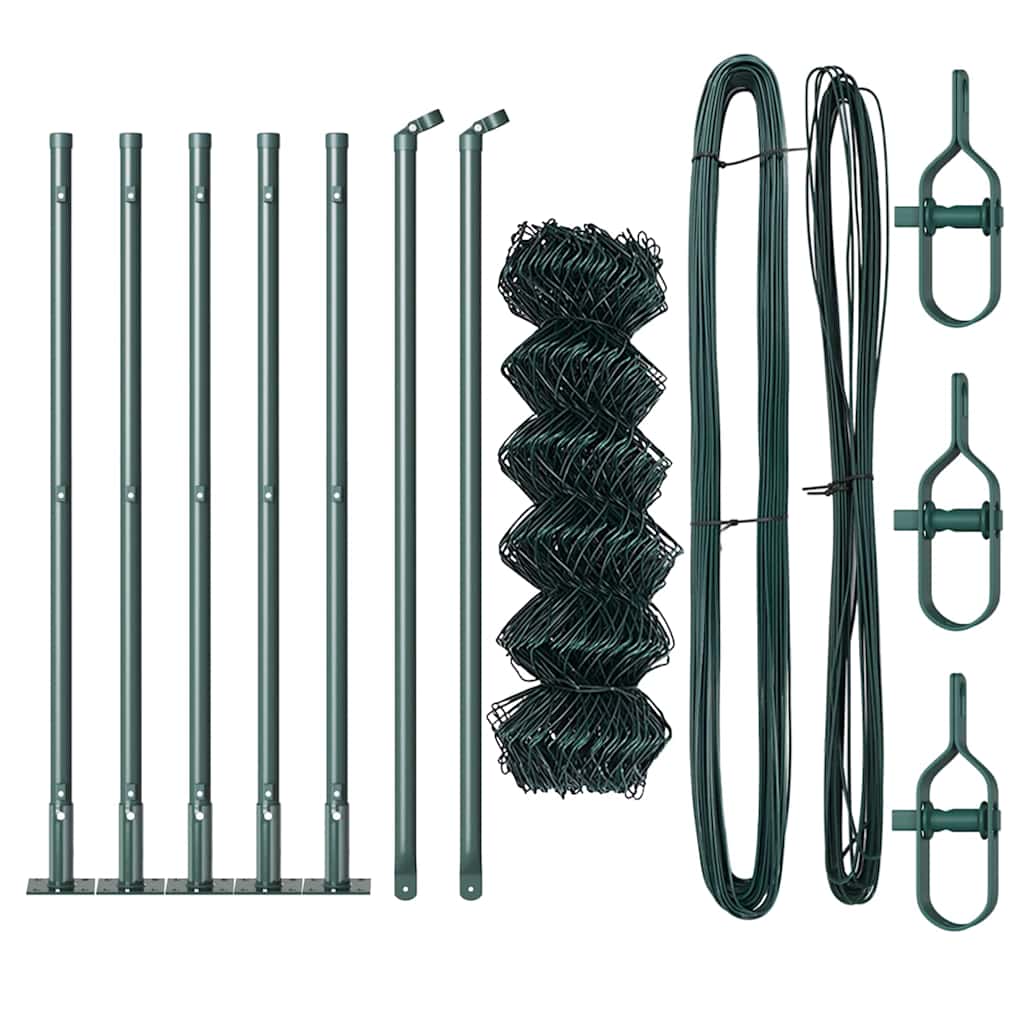 vidaXL Chainlink Fence with Concrete Base 10 x 0.6 m PVC-Coated Steel 3