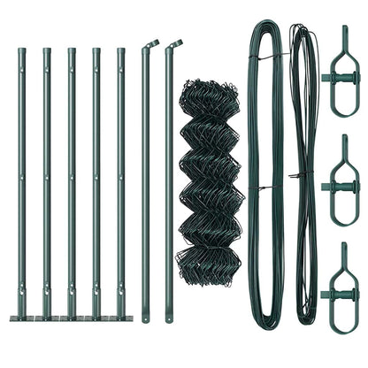 vidaXL Chainlink Fence with Concrete Base 10 x 0.6 m PVC-Coated Steel 3