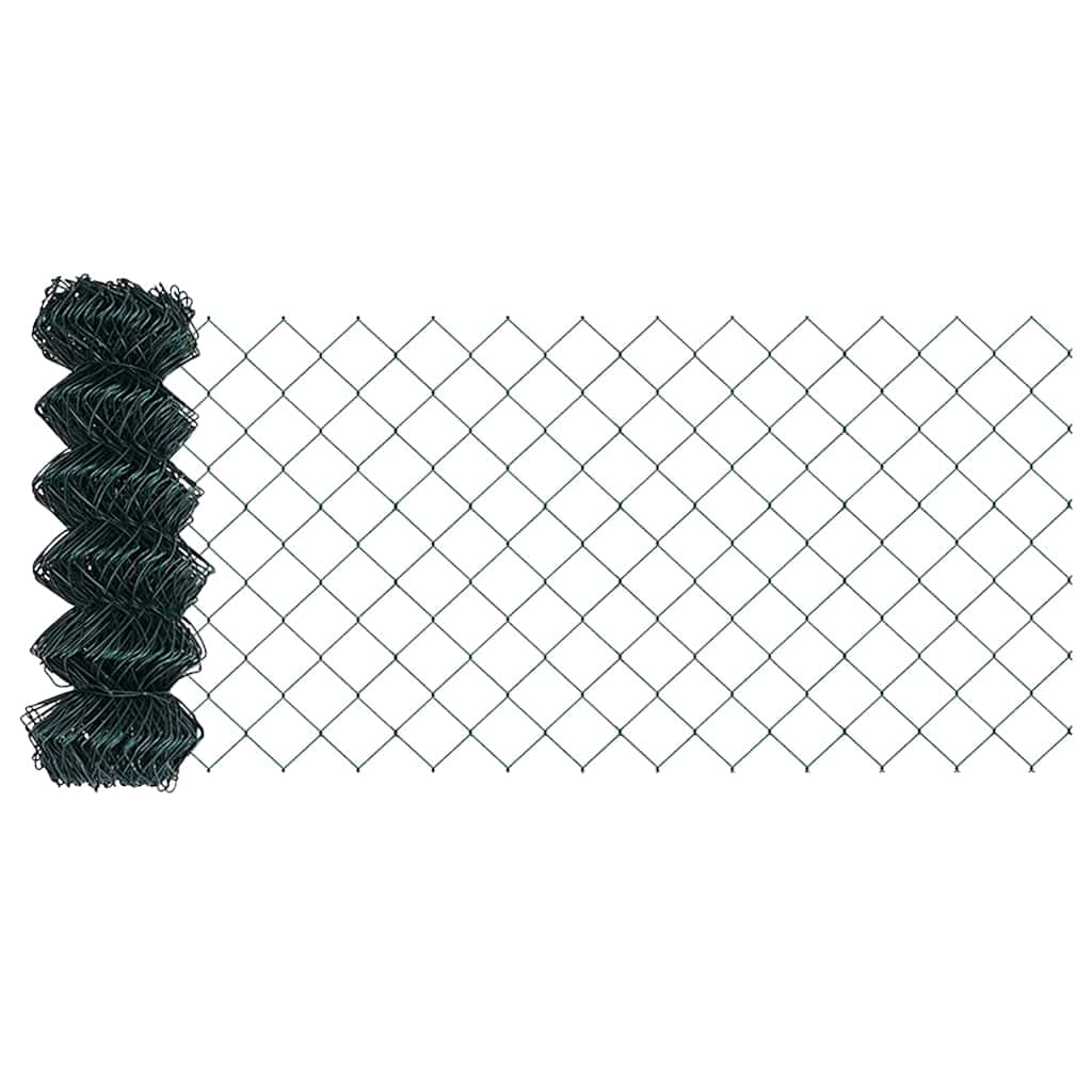 vidaXL Chainlink Fence with Concrete Base 10 x 0.6 m PVC-Coated Steel 4