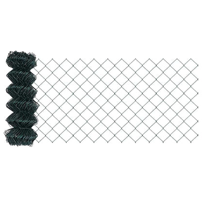 vidaXL Chainlink Fence with Concrete Base 10 x 0.6 m PVC-Coated Steel 4