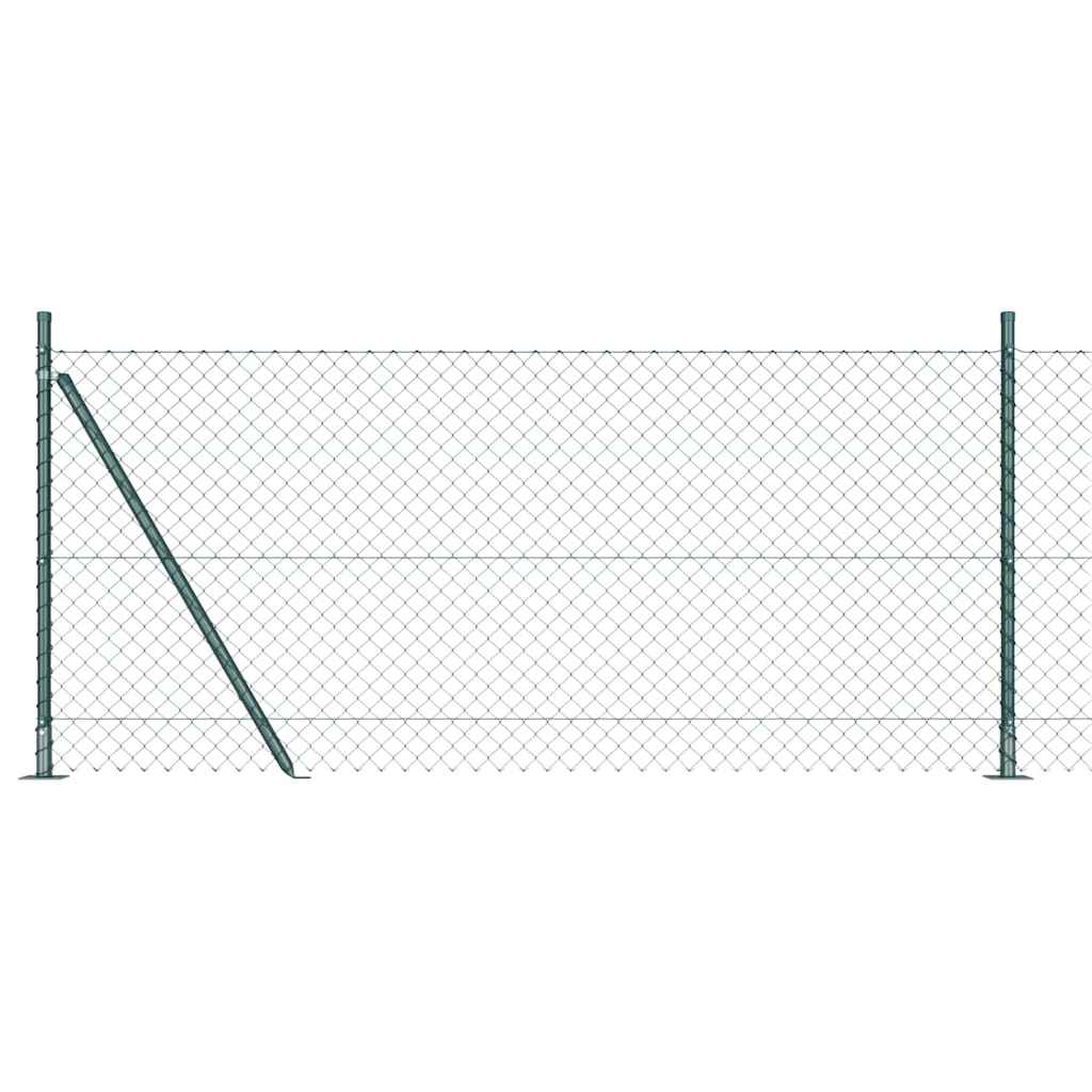 vidaXL Chainlink Fence with Concrete Base 10 x 0.8 m PVC-Coated Steel 1