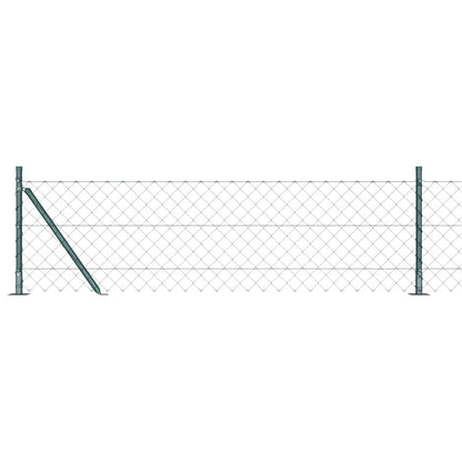 Chainlink Fence with Concrete Base 10 x 1 m PVC-Coated Steel Mesh size 60 x 60 mm mesh Length 10 m Concrete base fix Green 0.6 m