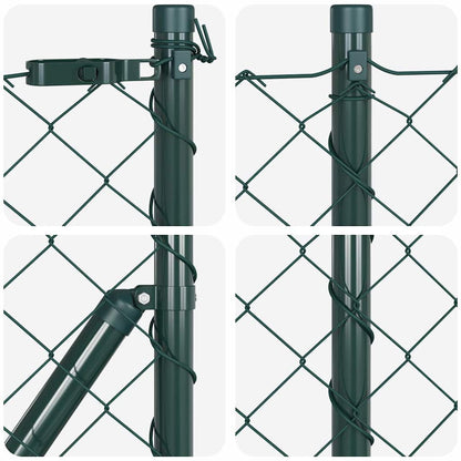 vidaXL Chainlink Fence with Concrete Base 10 x 0.8 m PVC-Coated Steel 3