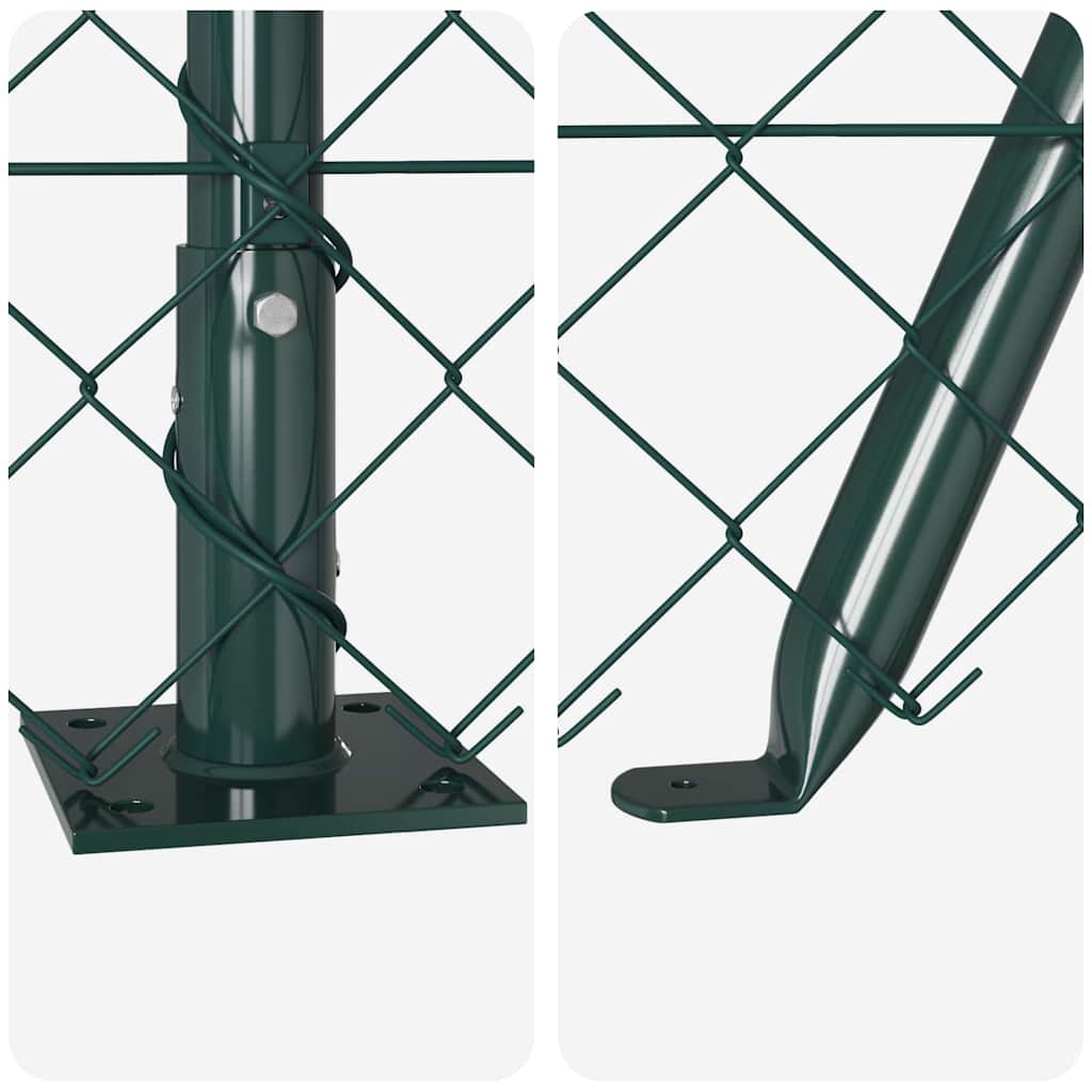 vidaXL Chainlink Fence with Concrete Base 10 x 0.8 m PVC-Coated Steel 4