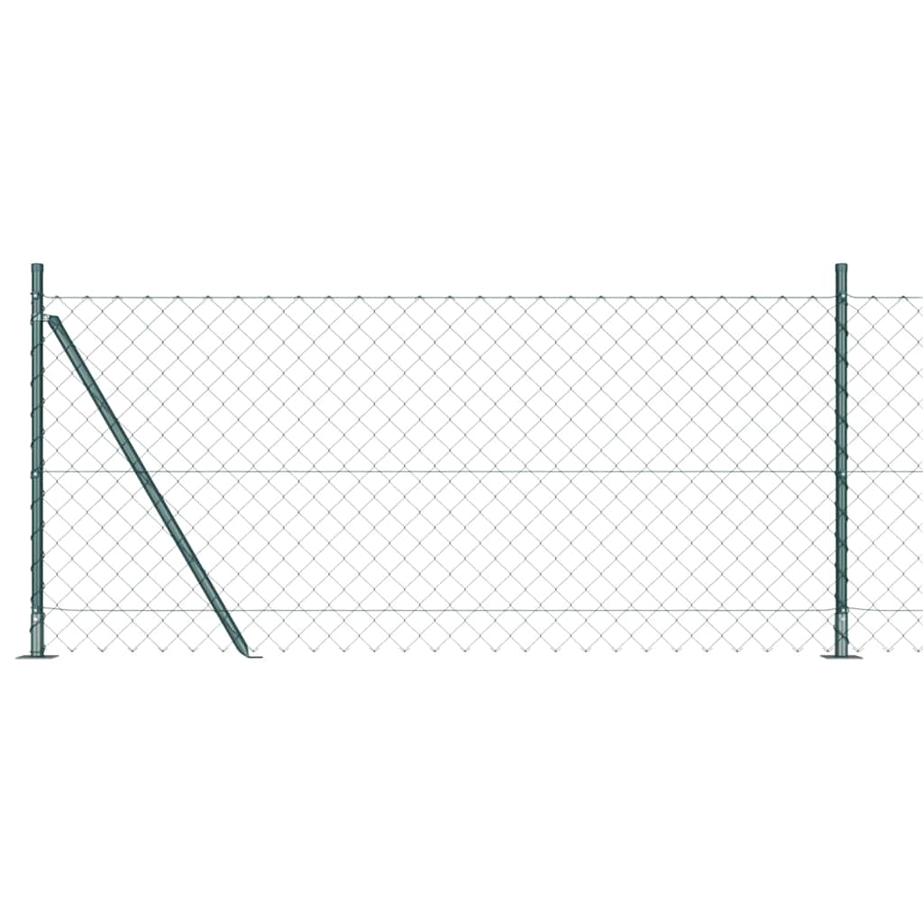 vidaXL Chainlink Fence with Concrete Base 10 x 0.8 m PVC-Coated Steel 1