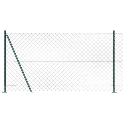 vidaXL Chainlink Fence with Concrete Base 10 x 1 m PVC-Coated Steel mesh Size 60 x 60 mm mesh Concrete Base Fix Green