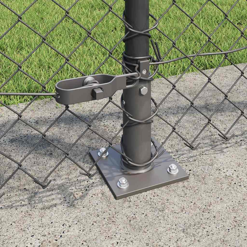 vidaXL Chainlink Fence with Concrete Base 10 x 0.8 m PVC-Coated Steel 4
