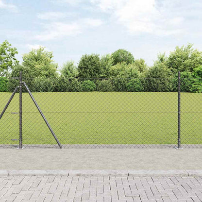 vidaXL Chainlink Fence with Concrete Base 10 x 1 m PVC-Coated Steel 1