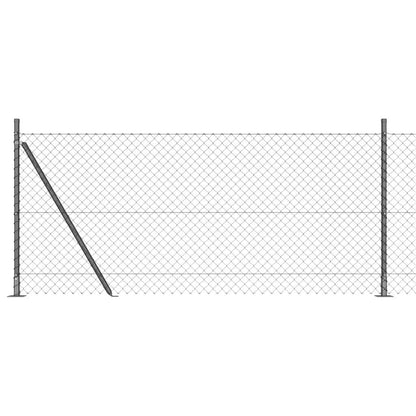 vidaXL Chainlink Fence with Concrete Base 10 x 1 m PVC-Coated Steel 2