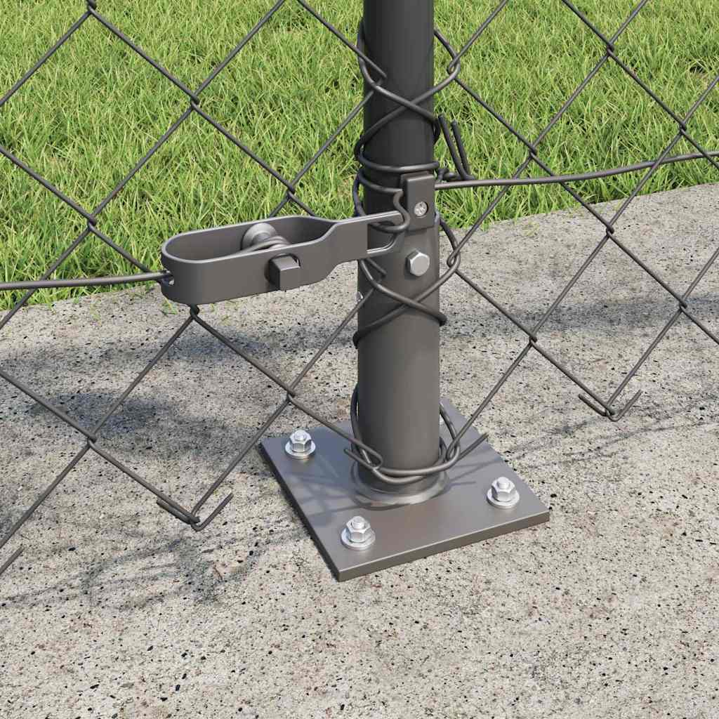 vidaXL Chainlink Fence with Concrete Base 10 x 1 m PVC-Coated Steel 4
