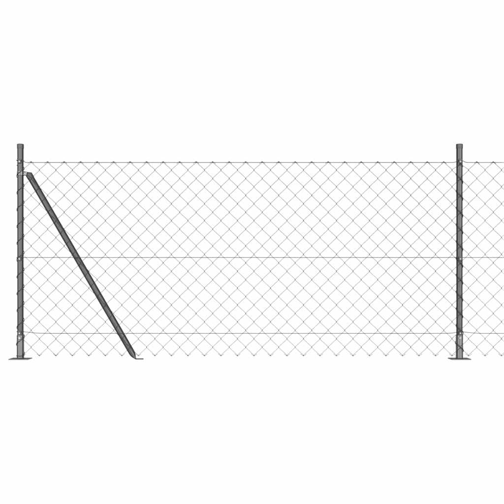 vidaXL Chainlink Fence with Concrete Base 10 x 1 m PVC-Coated Steel 2