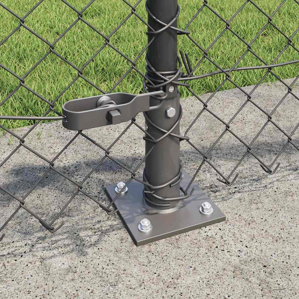 vidaXL Chainlink Fence with Concrete Base 25 x 0.4 m PVC-Coated Steel 4