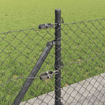 vidaXL Chainlink Fence with Concrete Base 25 x 0.4 m PVC-Coated Steel 5